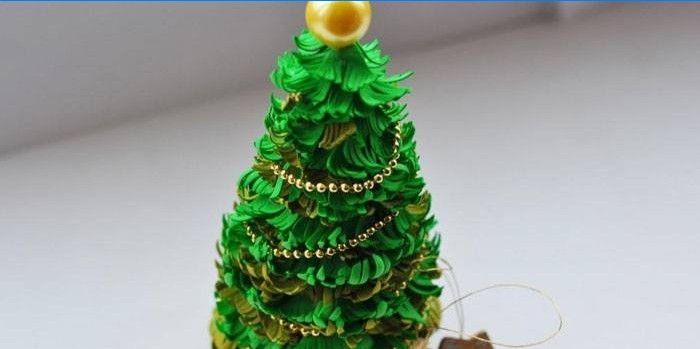 Noel ağacı foamiran ile yapılmış