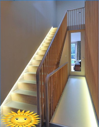 Evdeki merdivenleri aydınlatma seçenekleri