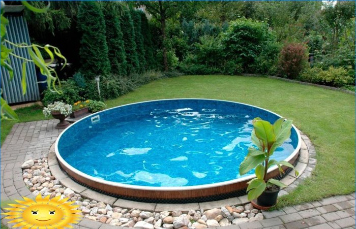 Yazlık evler için çerçeve havuzları: el yapımı