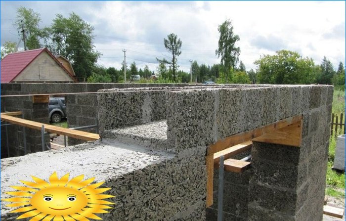 Ahşap beton ev: inşaat özellikleri, duvar duvarcılık