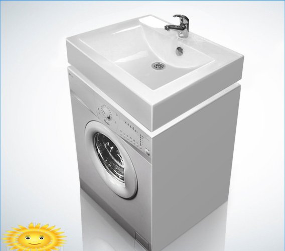 Lavabonun altındaki çamaşır makinesi: seçim ve kurulum özellikleri