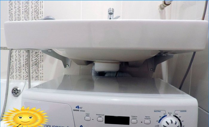 Lavabonun altındaki çamaşır makinesi: seçim ve kurulum özellikleri