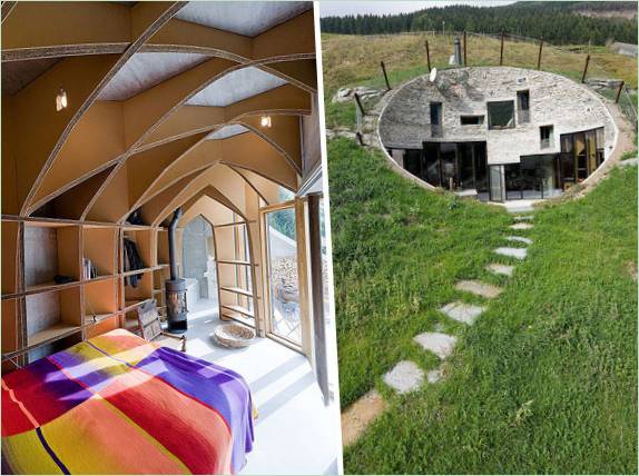 İsviçre'de bir yeraltı oval ev tasarımı